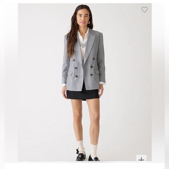 J. Crew (NWT) Collection relaxed double-breasted blazer in wool gray size 0 - Picture 2 of 12